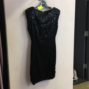Alice and Olivia black Cheetah print dress.